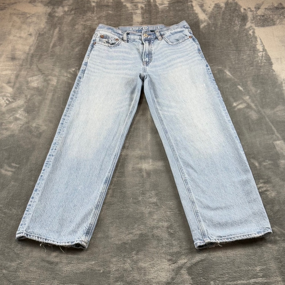 American Eagle Stovepipe Jeans Womens 00 Short Light Wash Strigid High Rise